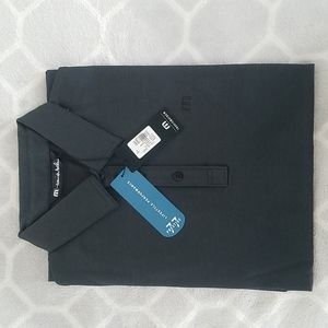 Travis Mathew Men's polo size S The Zinnia Grey Pinstripe New